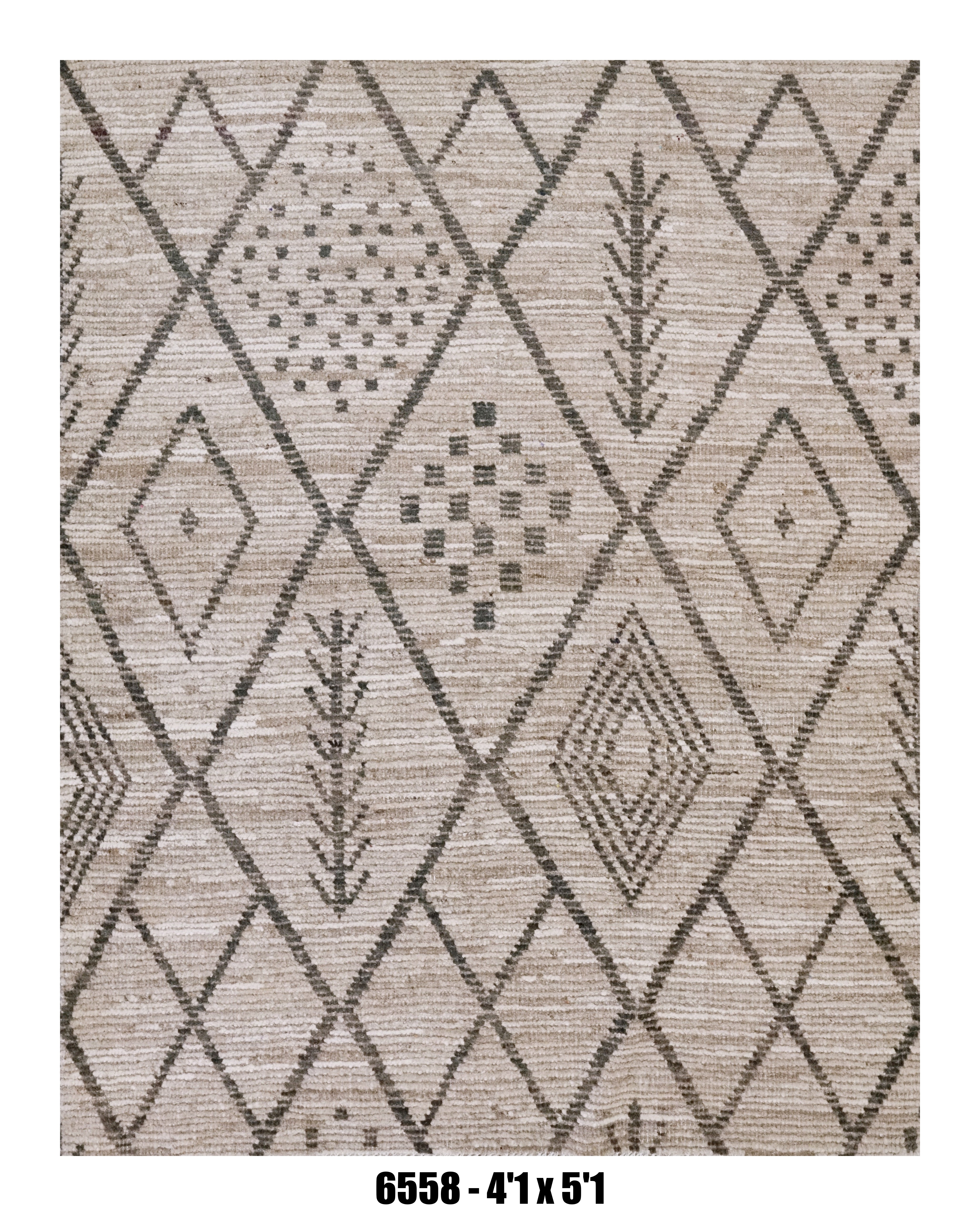 Handmade Afghan Rug — Moroccan 4x6