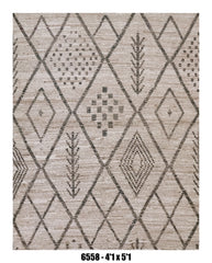 Handmade Afghan Rug — Moroccan 4x6