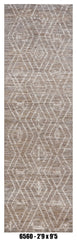 Moroccan Runner Rug 2'9" x 9'5"  |   Taupe Ivory Tribal Diamond Hallway Rug