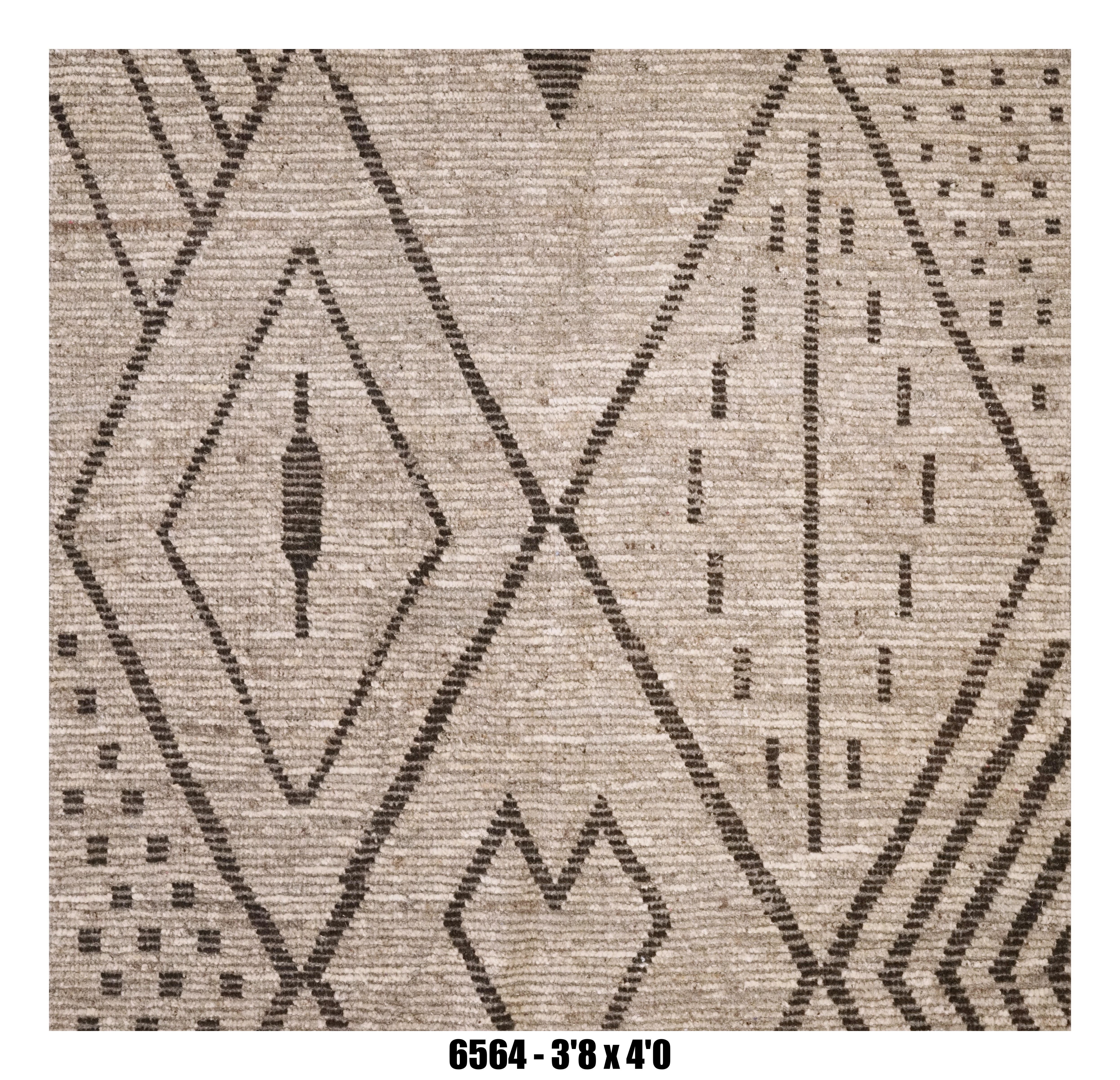 Handmade Afghan Rug — Moroccan Square - Round