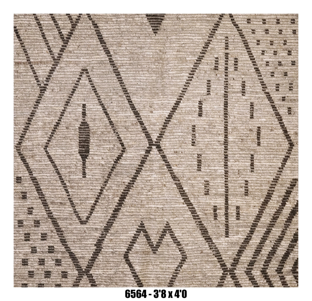 Handmade Afghan Rug — Moroccan Square - Round