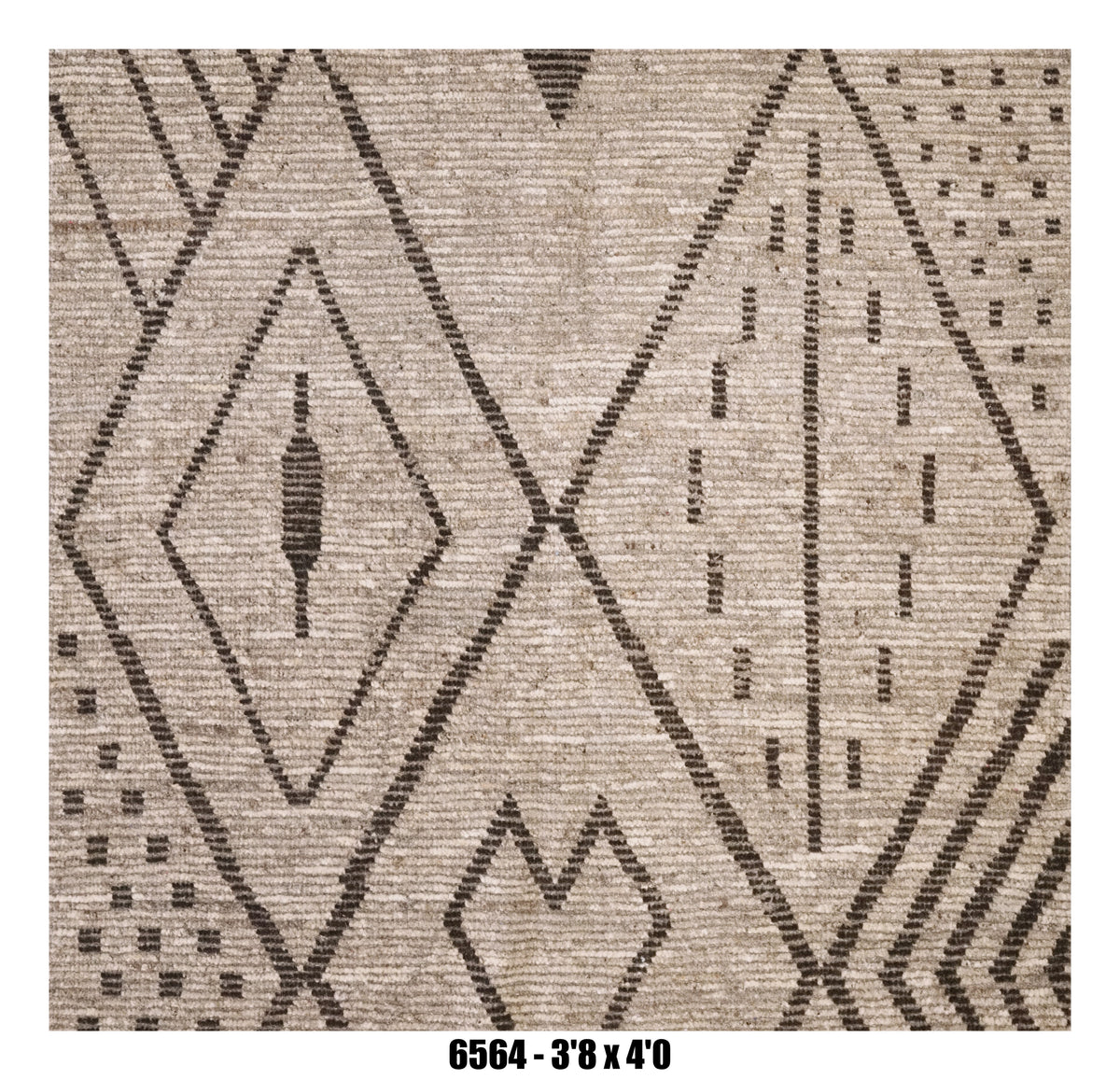 Handmade Afghan Rug — Moroccan Square - Round