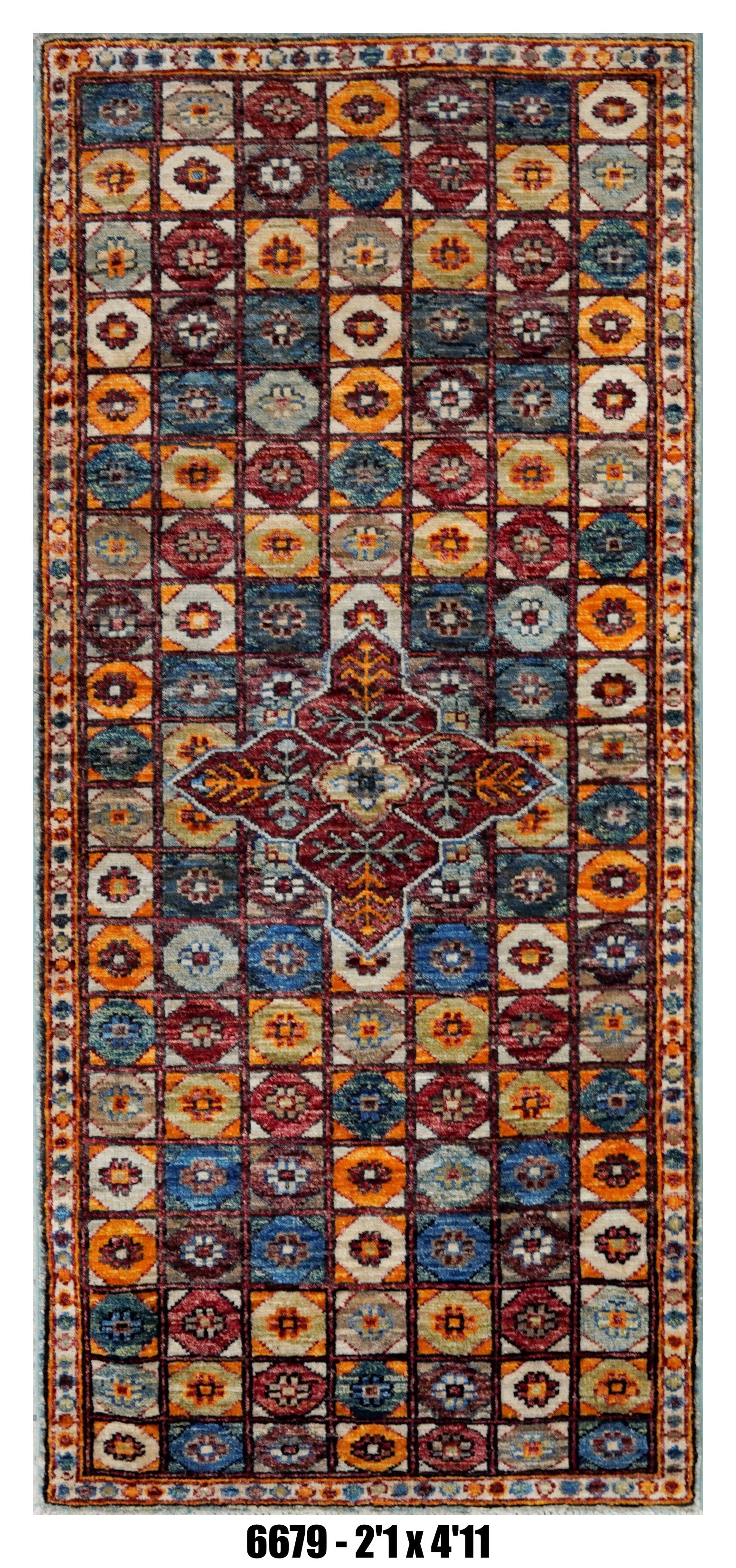 Handmade Afghan Rug — 2x5-6
