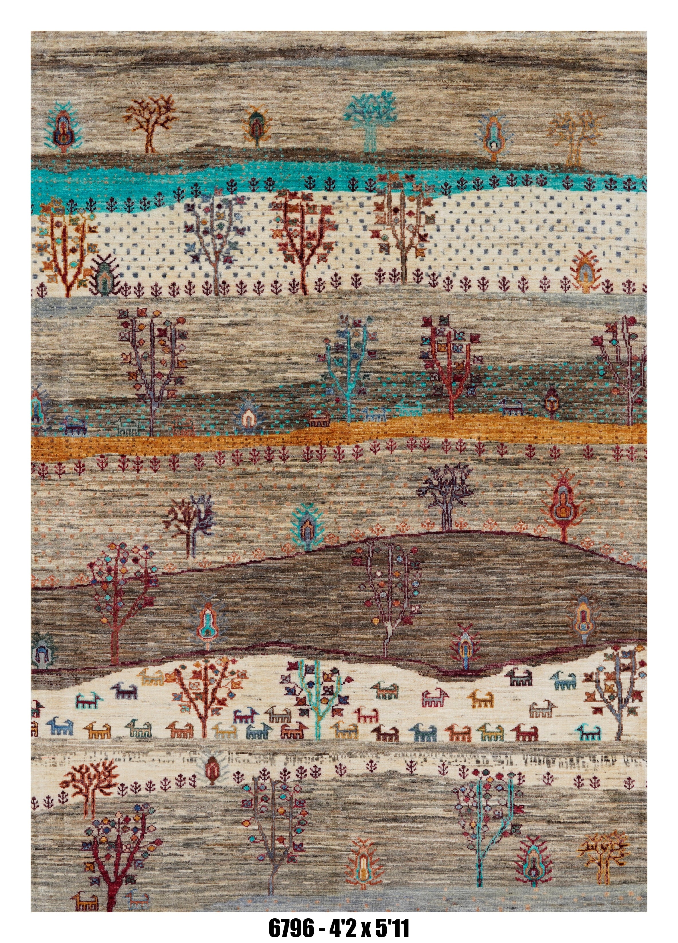 Handmade Afghan Rug — 4x6
