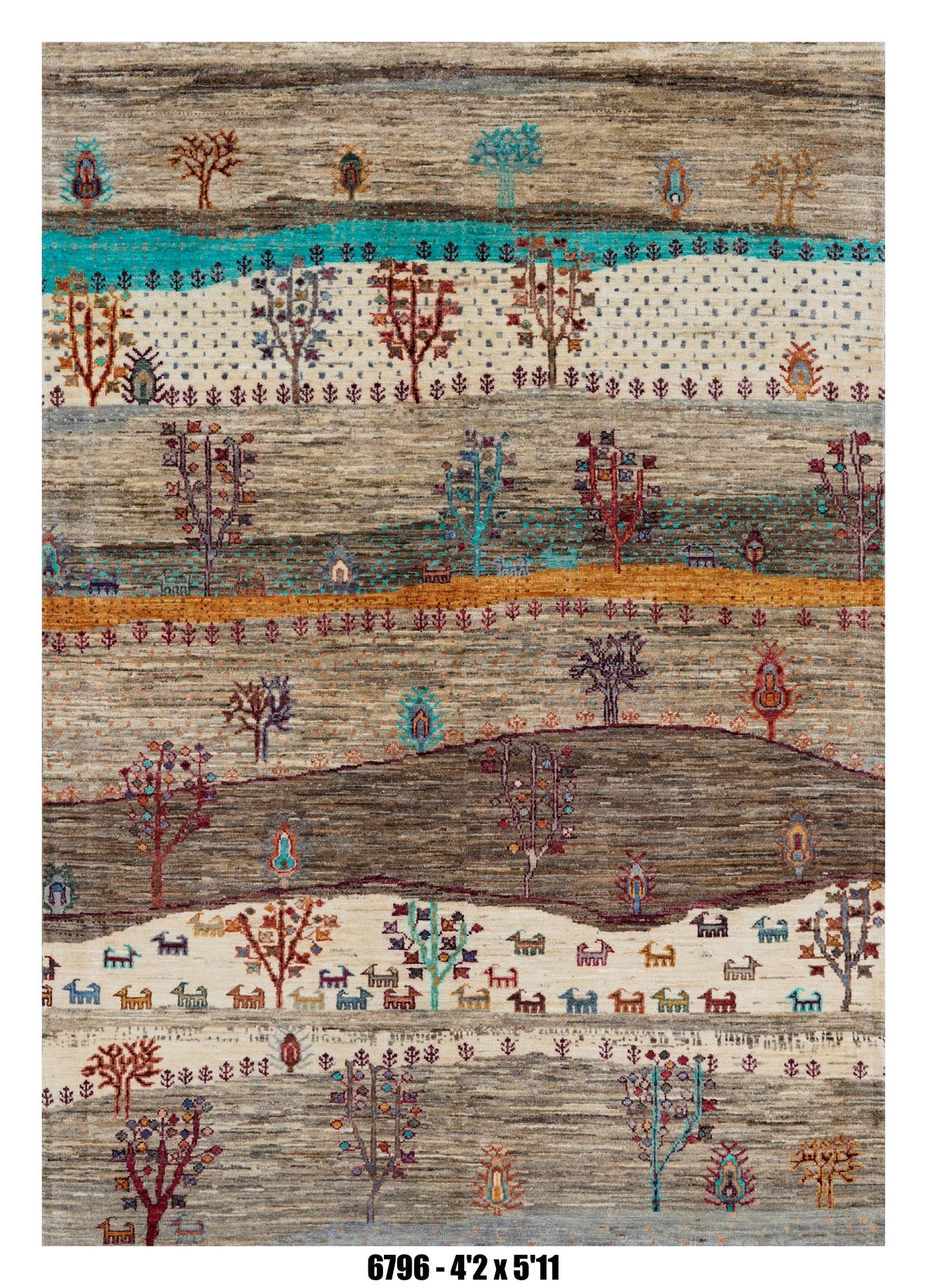 Handmade Afghan Rug — 4x6