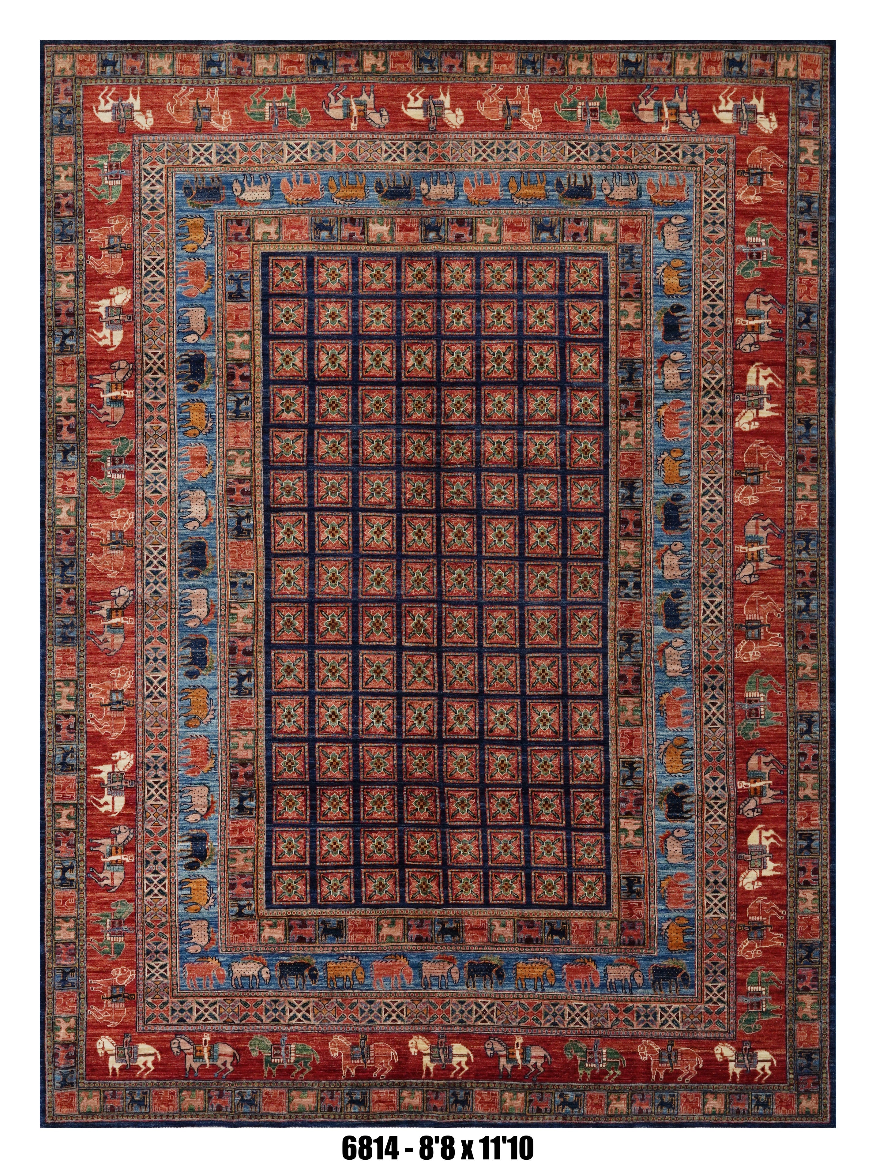 Handmade Afghan Rug — 9x12