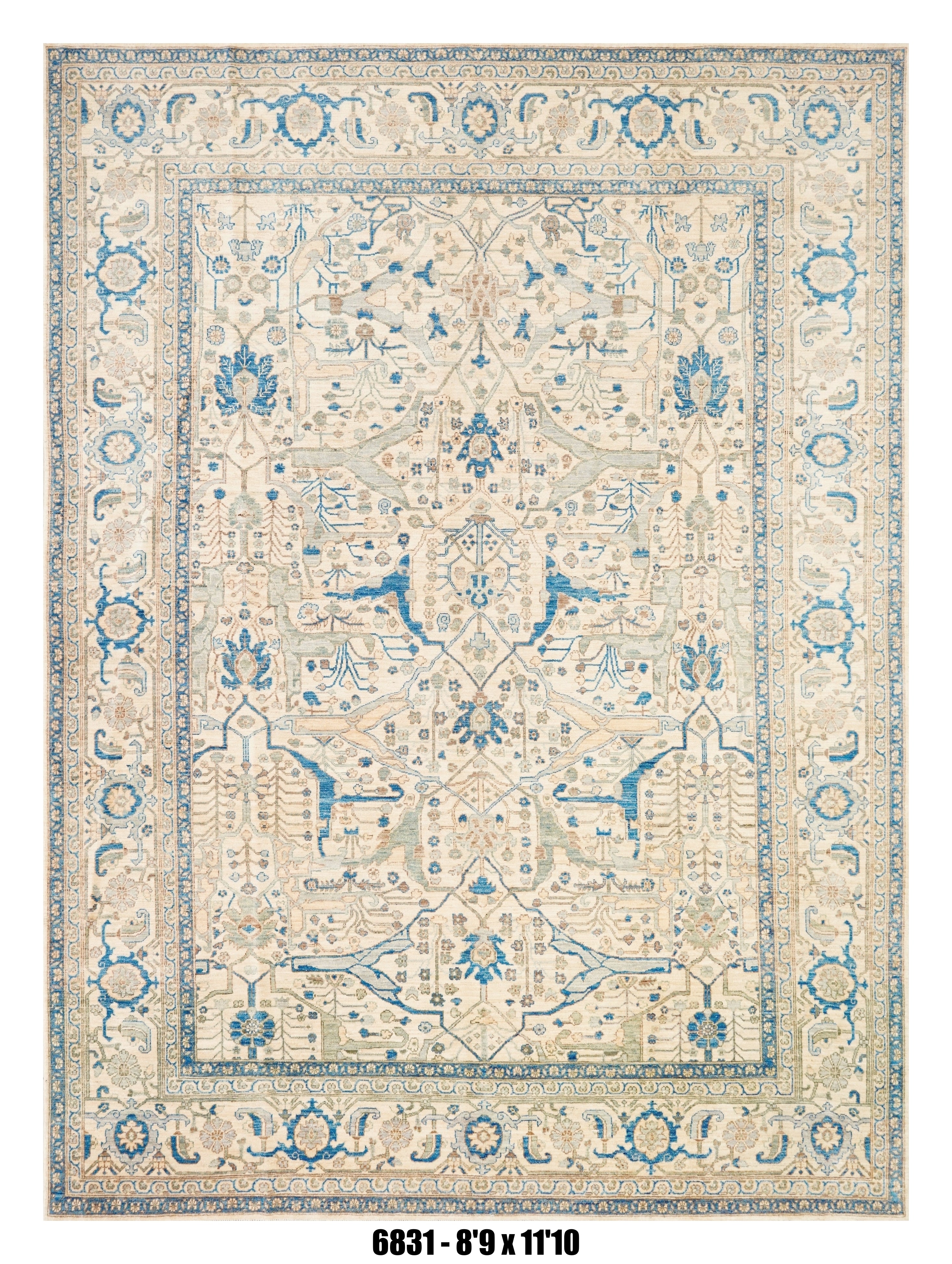 Handmade Afghan Rug — 9x12