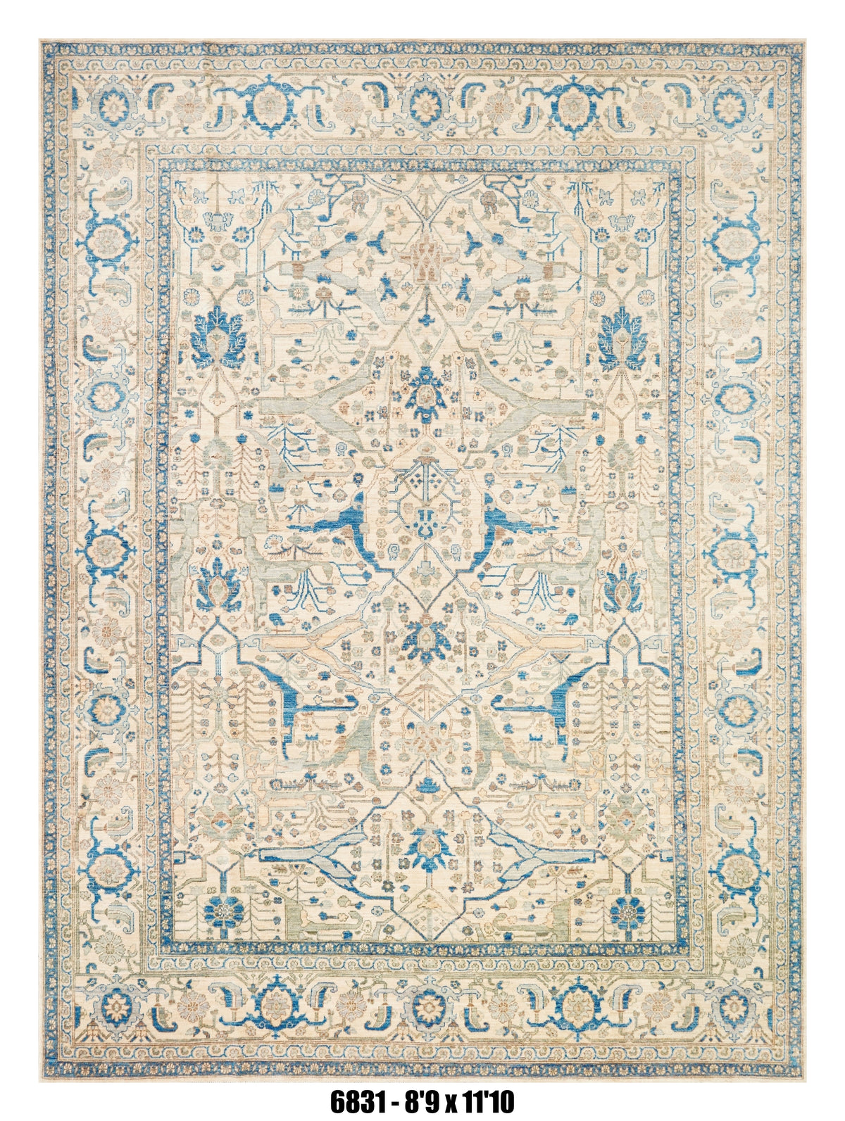 Handmade Afghan Rug — 9x12