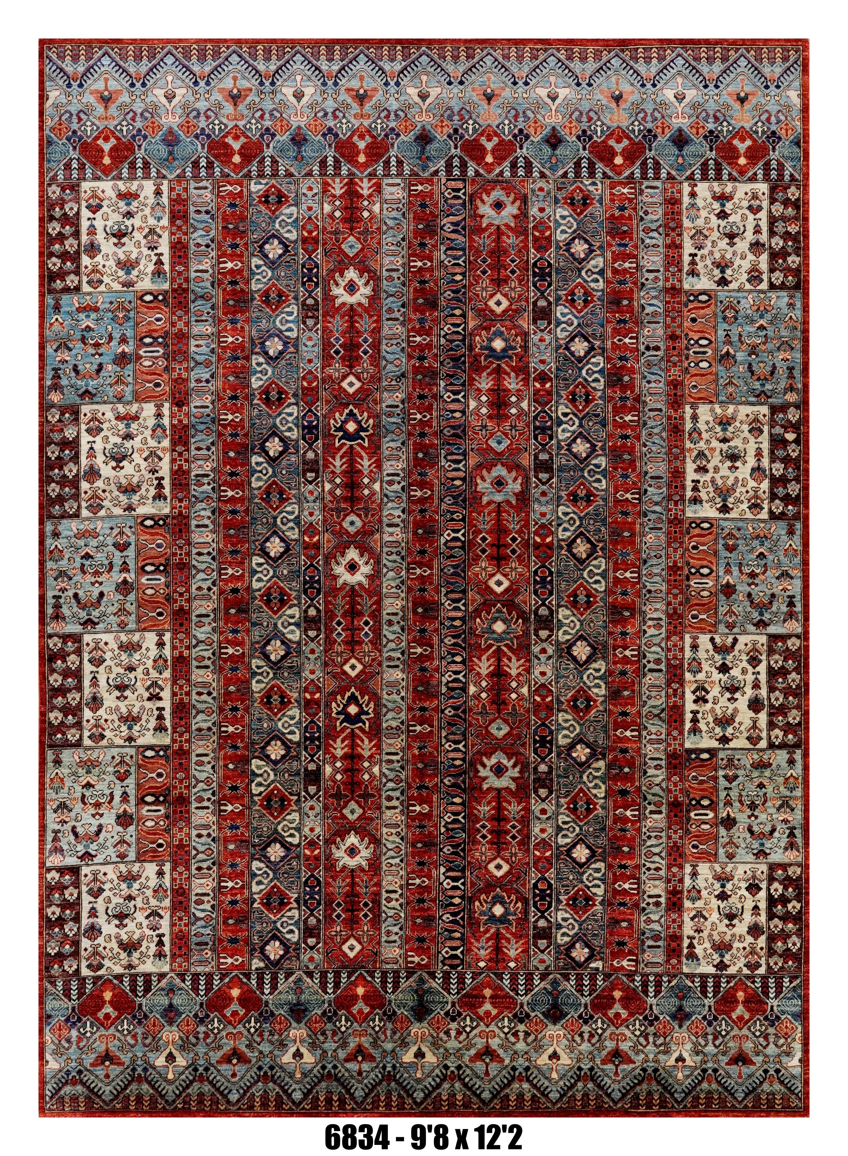 Handmade Afghan Rug — 9x12