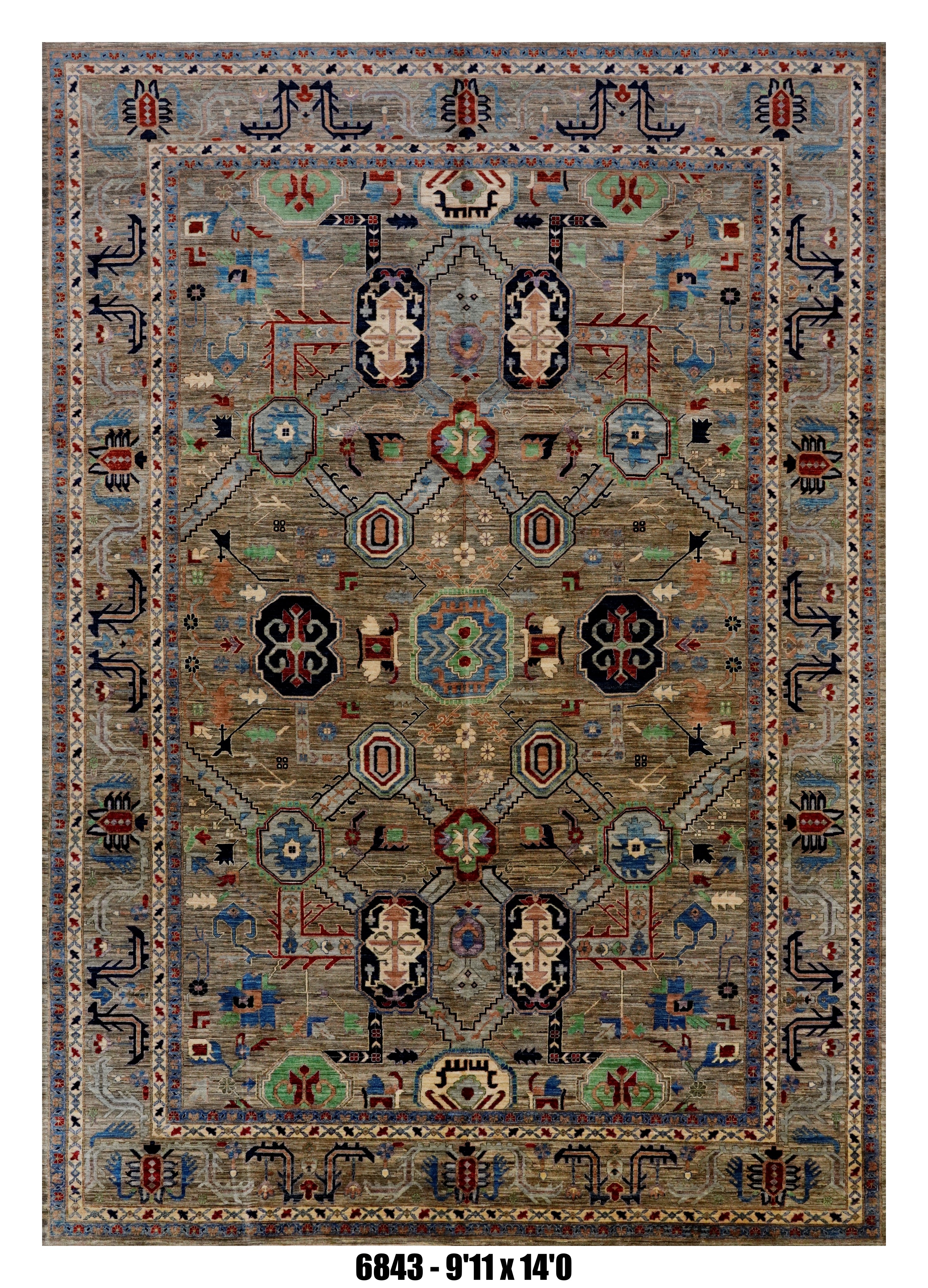 Handmade Afghan Rug — 10x14