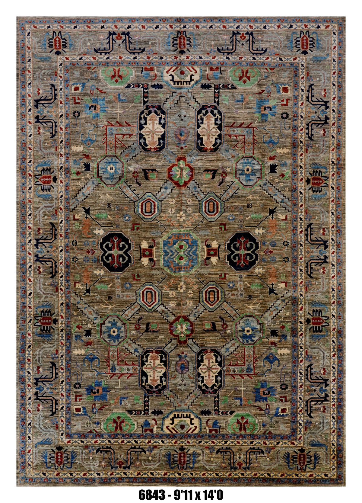 Handmade Afghan Rug — 10x14