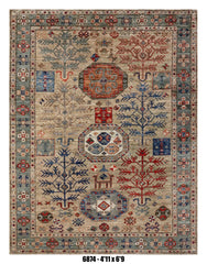 Handmade Afghan Rug — 5x7-8