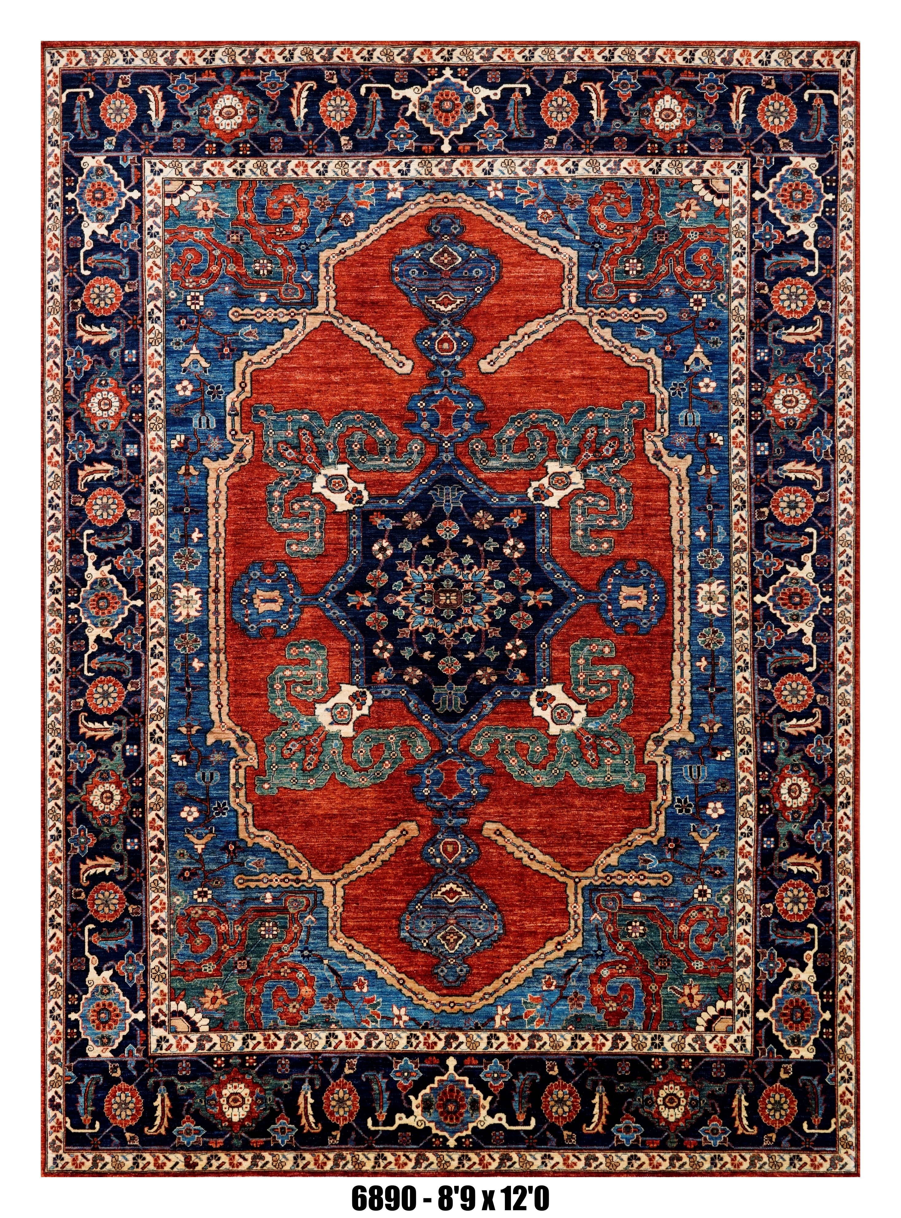 Handmade Afghan Rug — 9x12