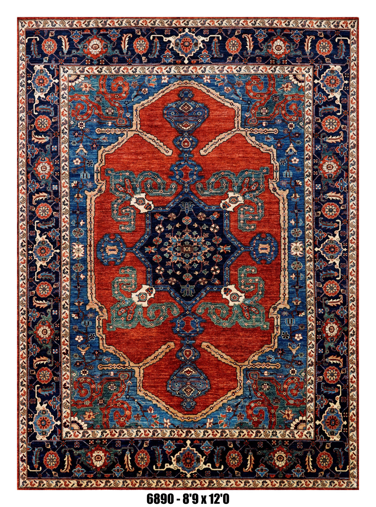 Handmade Afghan Rug — 9x12