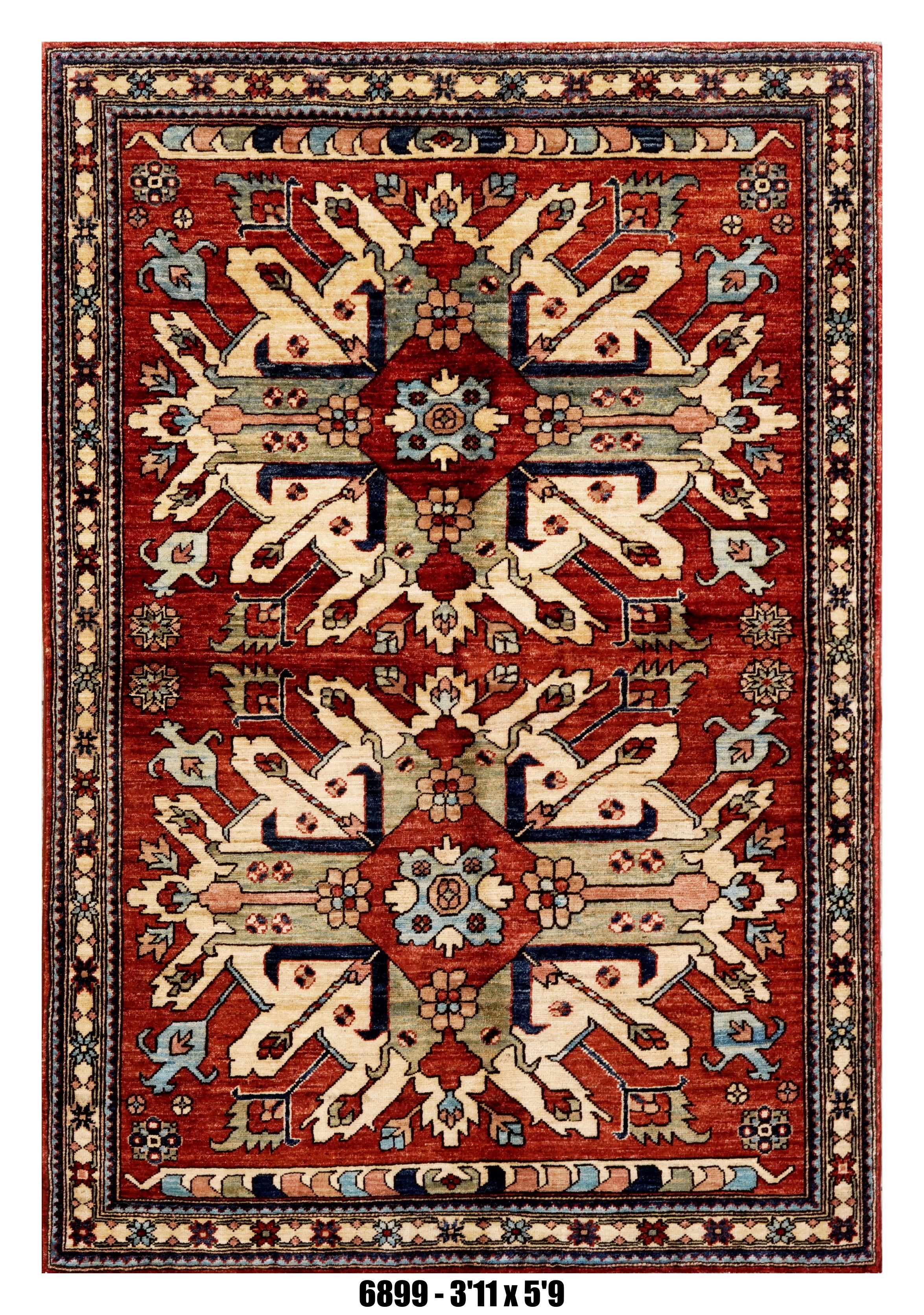 Handmade Afghan Rug — 4x6