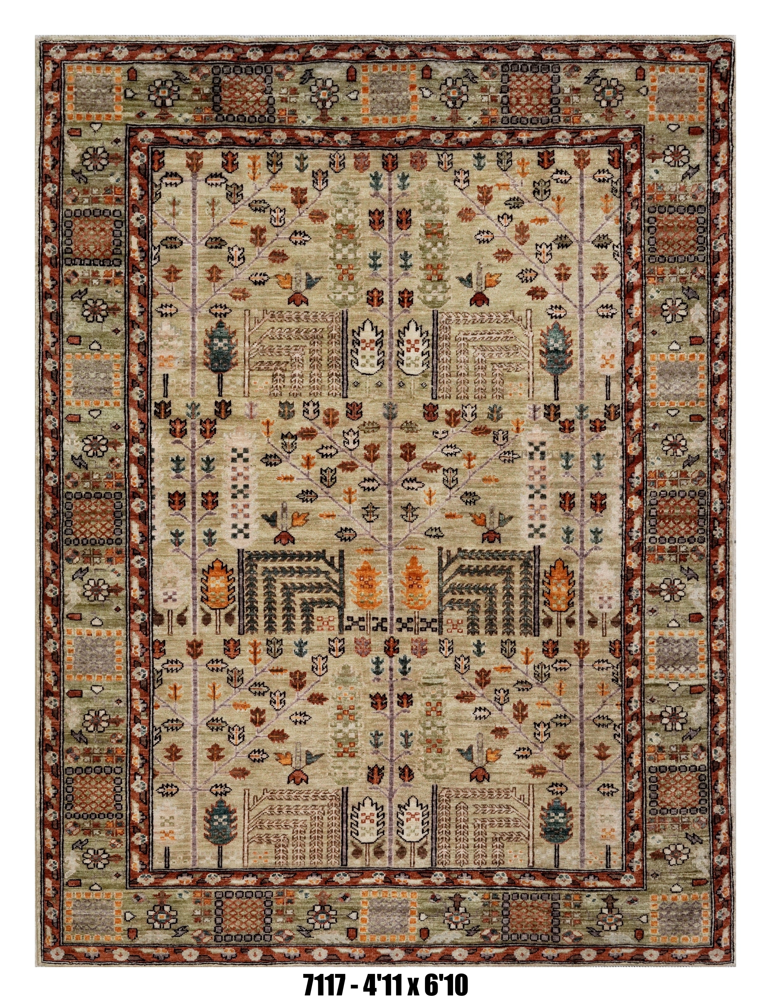 Handmade Afghan Rug — 5x7-8