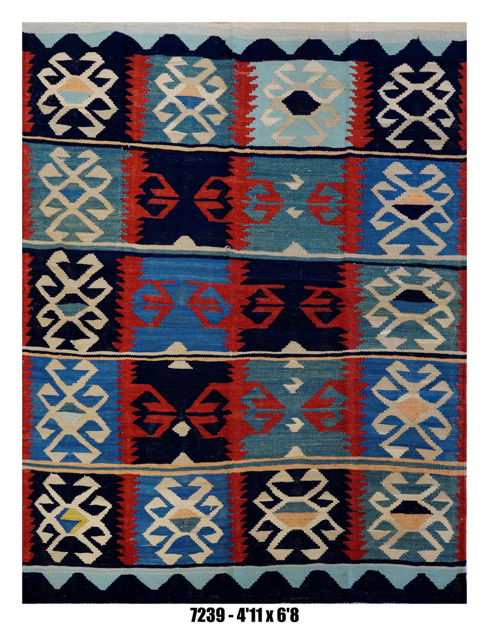 Handmade Afghan Rug — Killim 5x7-8