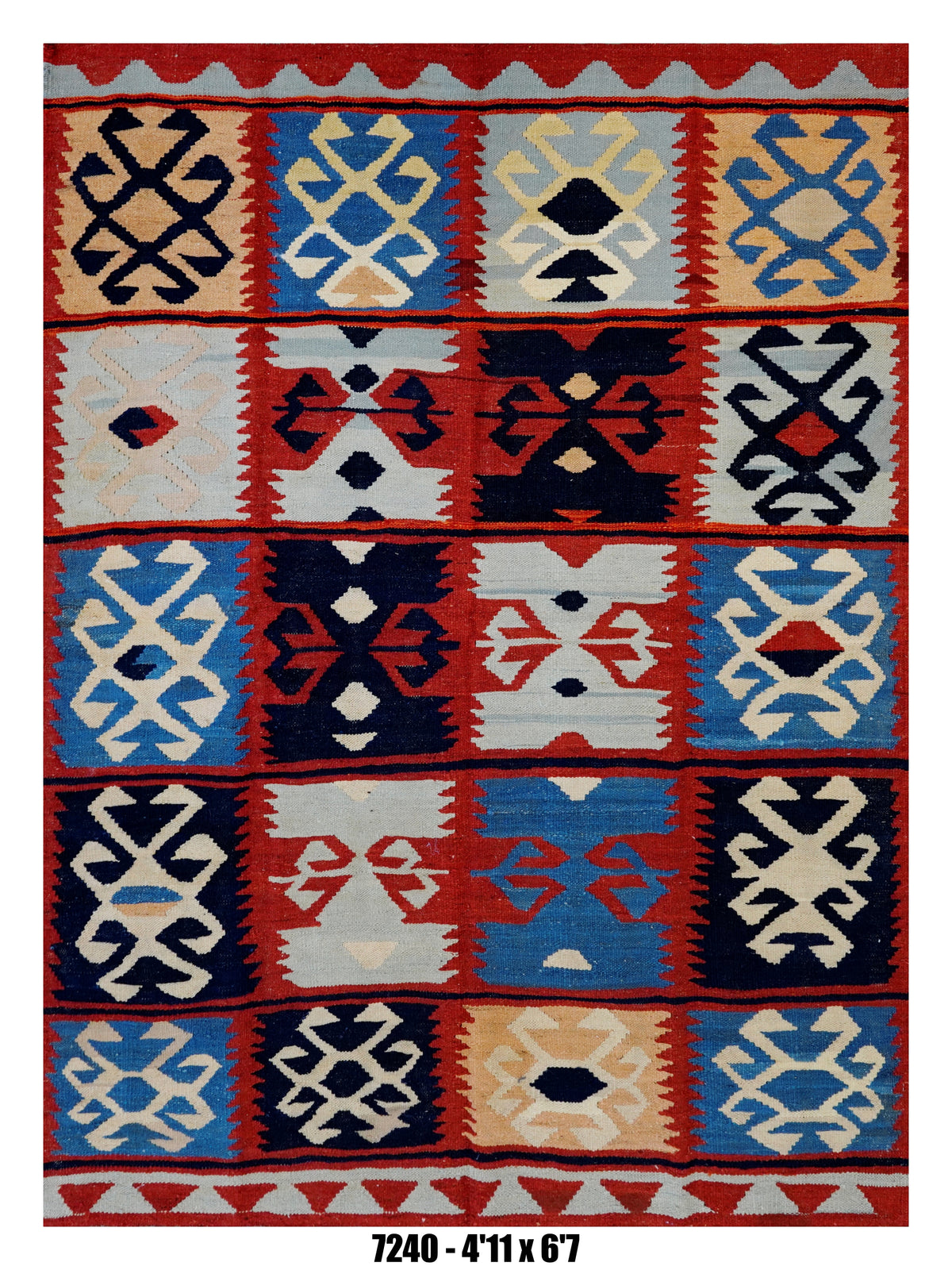Handmade Afghan Rug — Killim 5x7-8