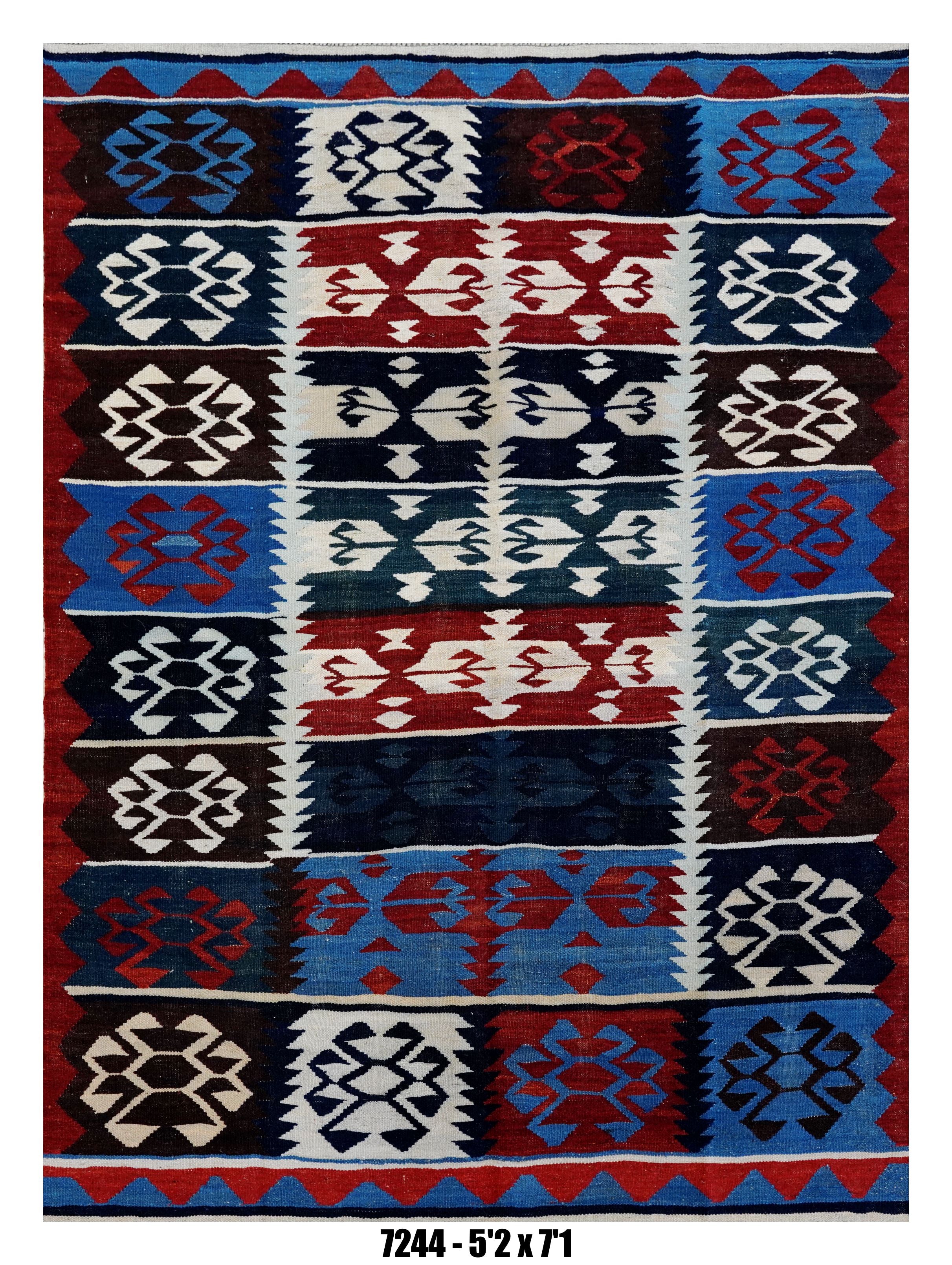 Handmade Afghan Rug — Killim 5x7-8