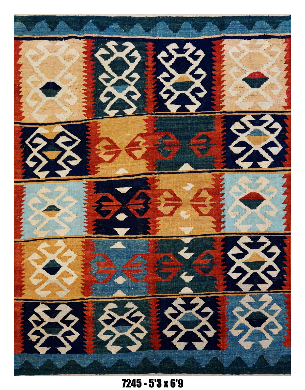 Handmade Afghan Rug — Killim 5x7-8
