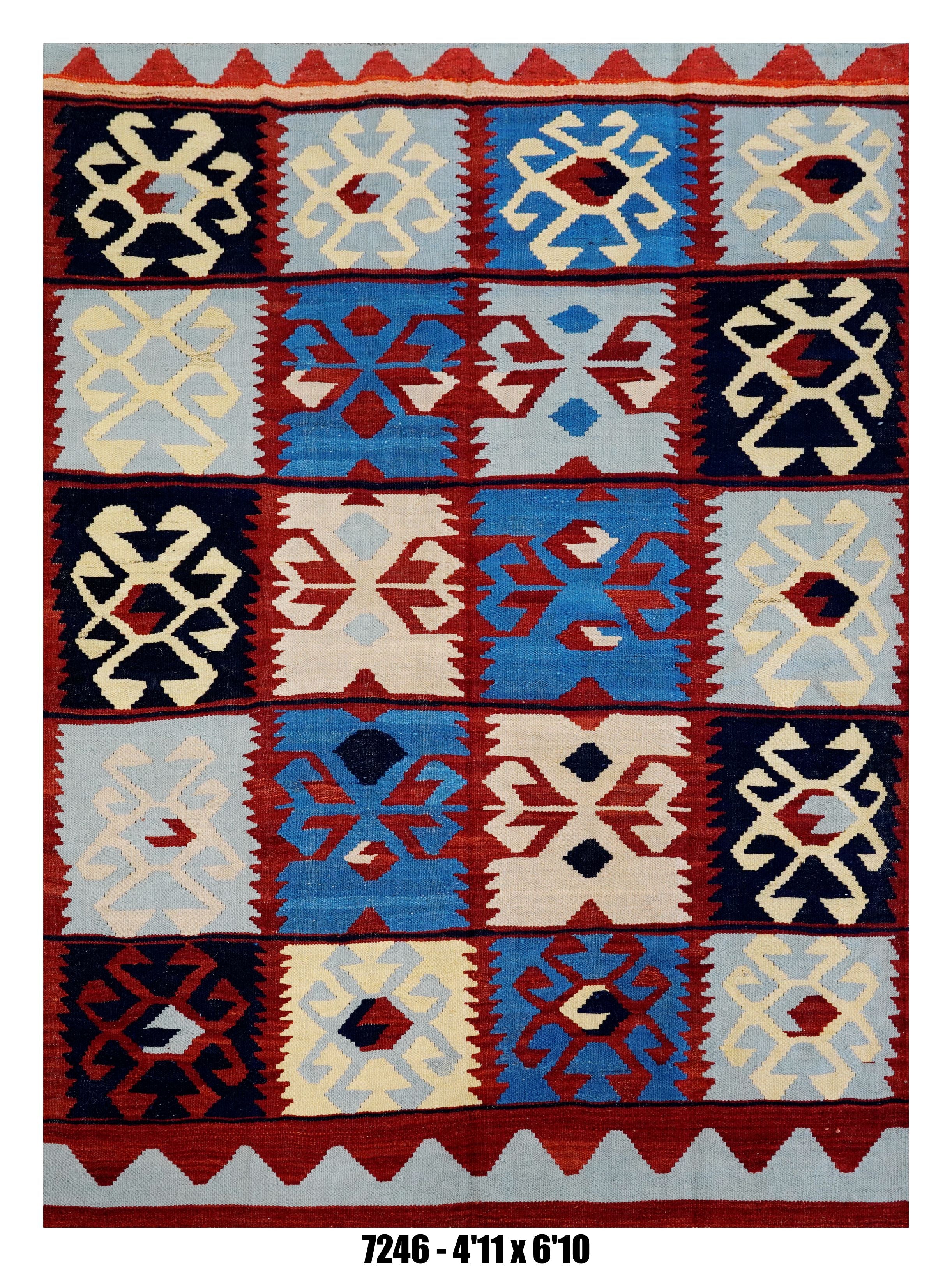 Handmade Afghan Rug — Killim 5x7-8