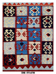 Handmade Afghan Rug — Killim 5x7-8