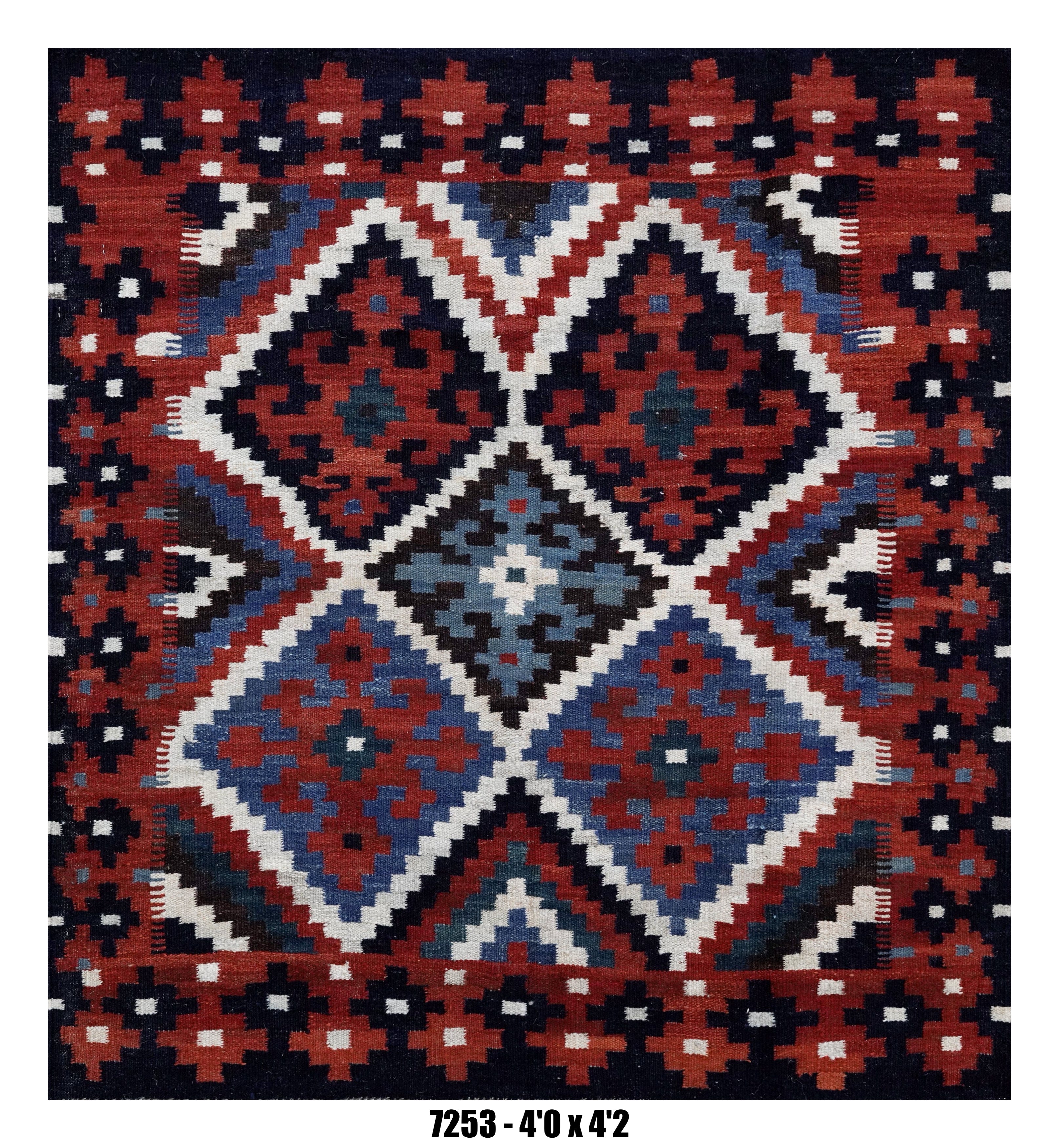 Handmade Afghan Rug — Killim Square - Round