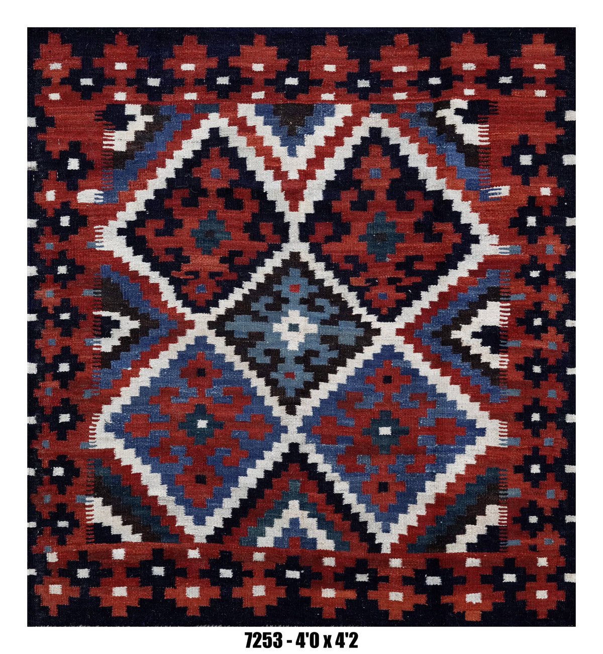 Handmade Afghan Rug — Killim Square - Round