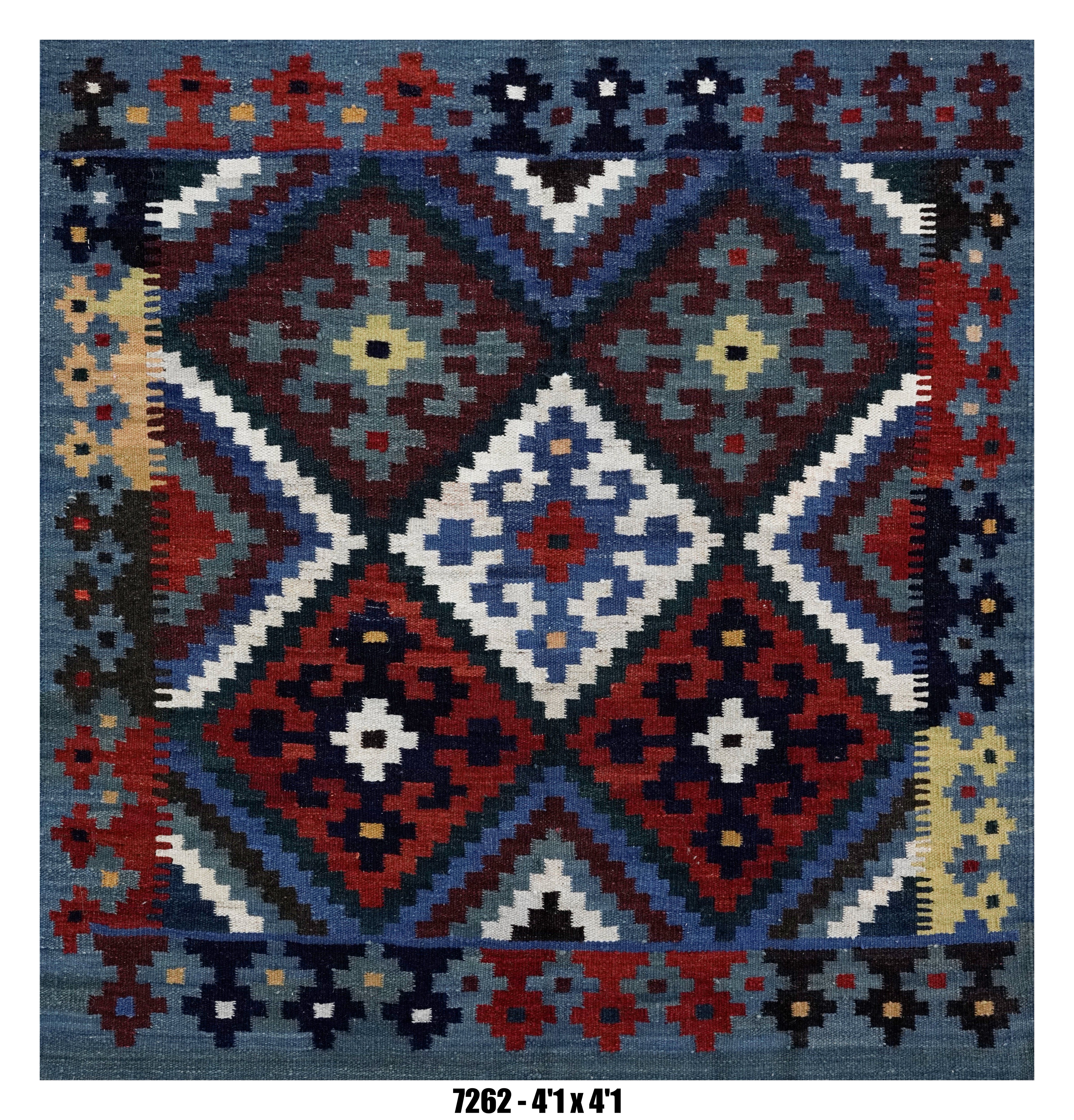 Handmade Afghan Rug — Killim Square - Round