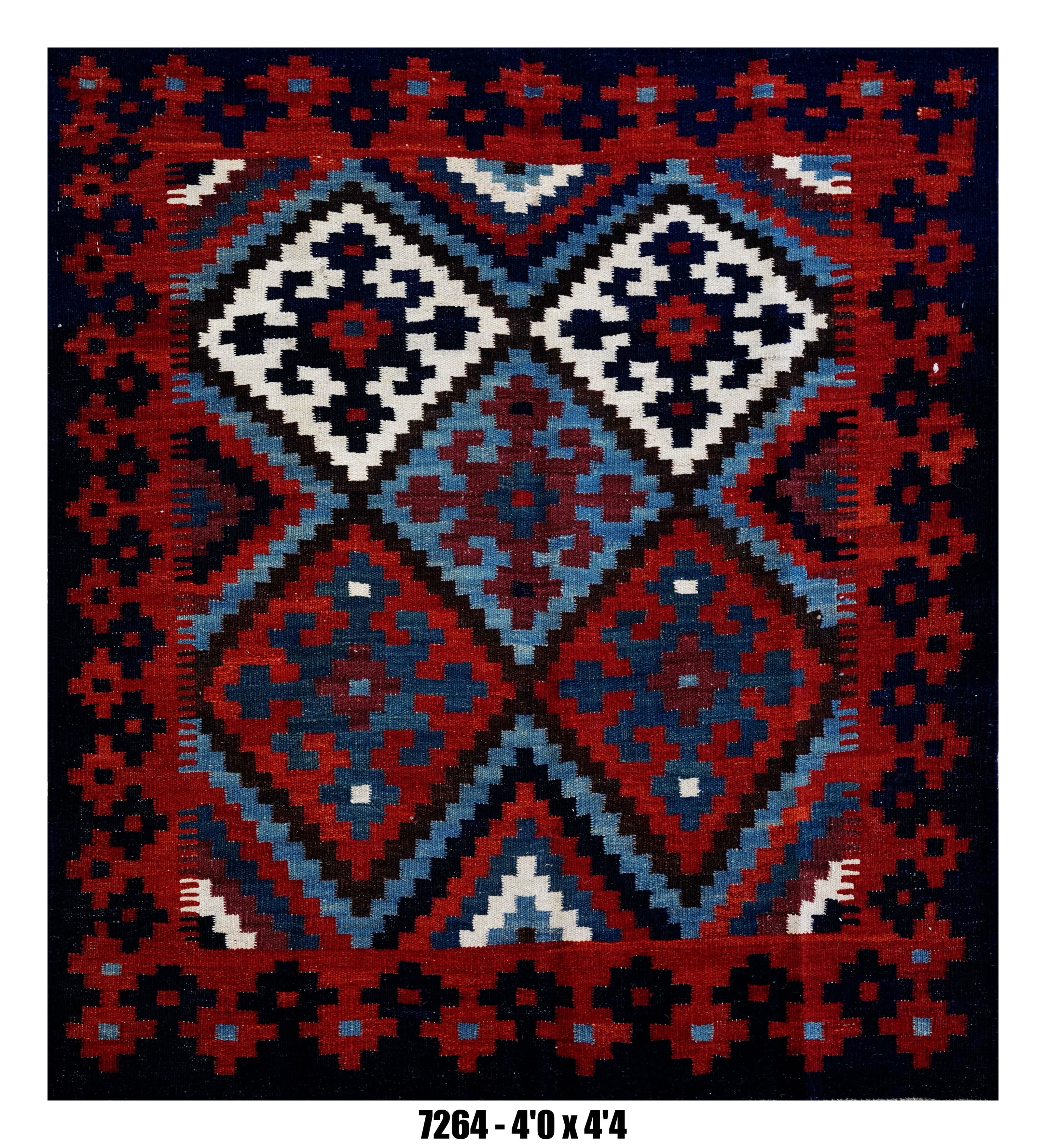 Handmade Afghan Rug — Killim Square - Round