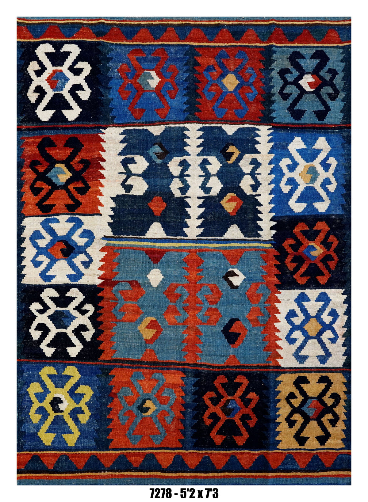 Handmade Afghan Rug — Killim 5x7-8