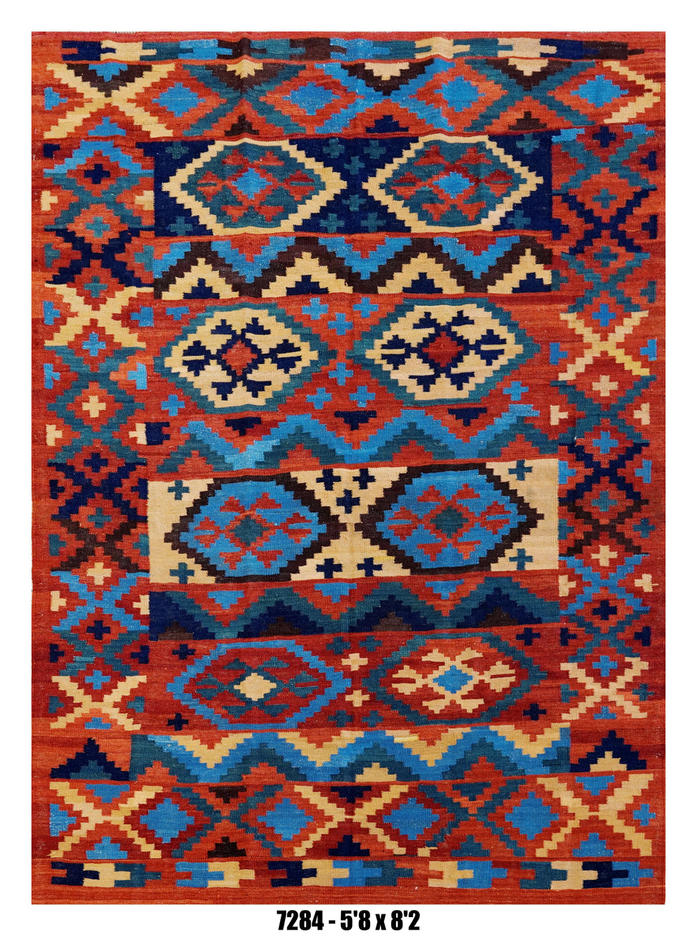 Handmade Afghan Rug — Killim 6x8-9