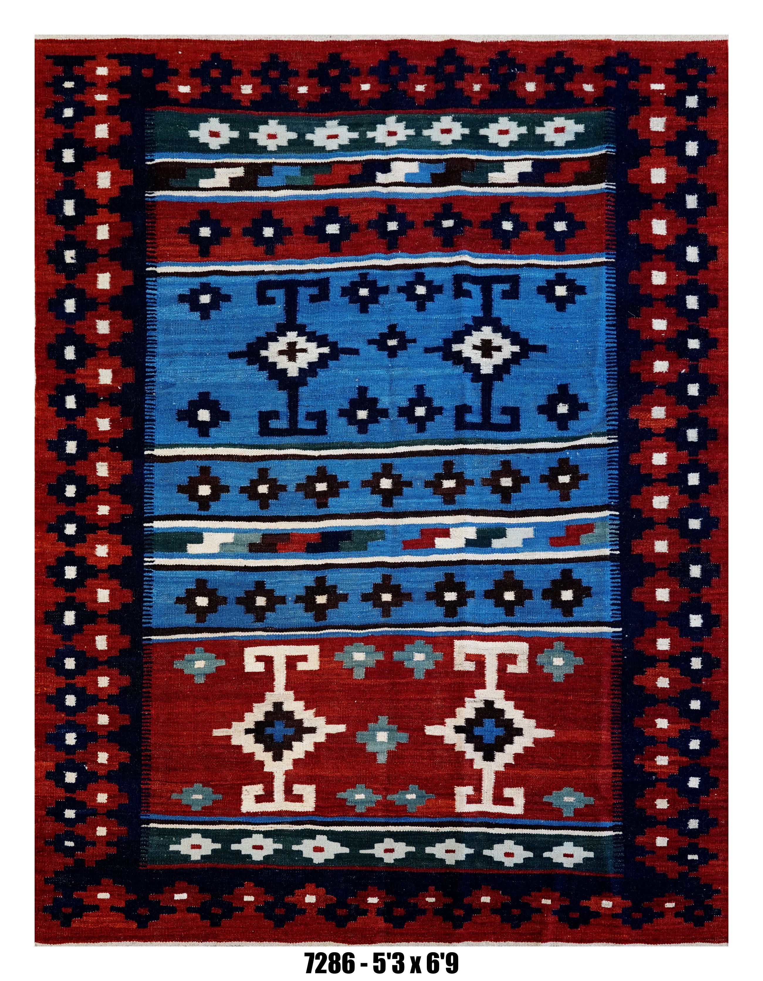 Handmade Afghan Rug — Killim 5x7-8